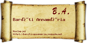 Baróti Annamária névjegykártya