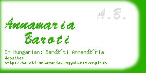 annamaria baroti business card